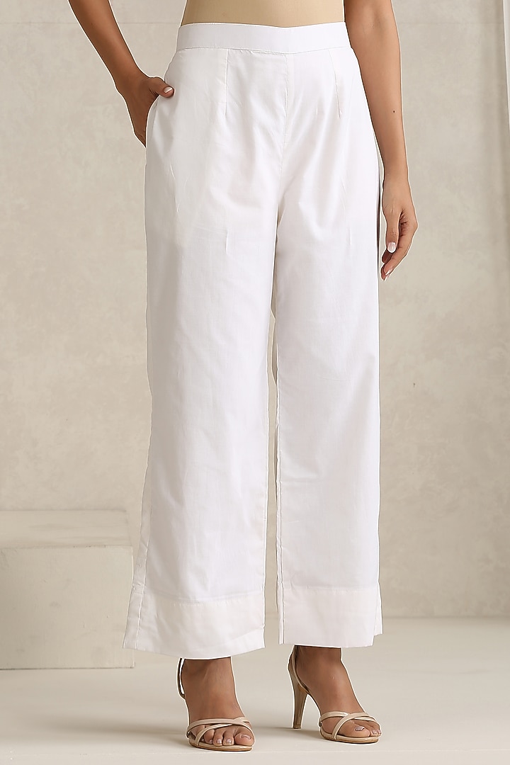 Sky Blue & White Georgette Kashmiri Aari Embroidered Kurta Set by Wazir C at Pernia's Pop Up Shop