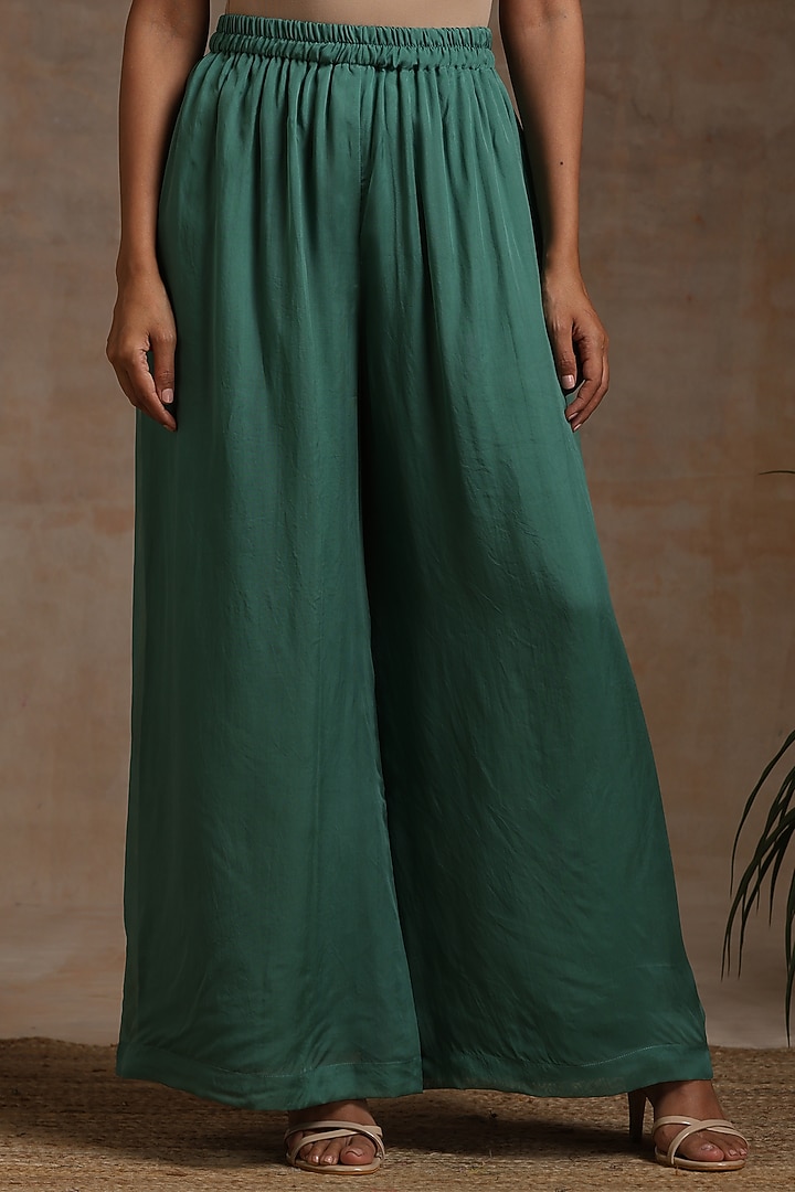 Olive Organza Embroidered Party Wear Anarkali Set by Wazir C at Pernia's Pop Up Shop