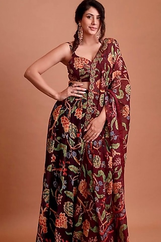 Purple Embroidered Lehenga Set by Mahima Mahajan