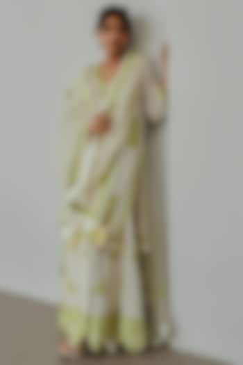 Ivory Chanderi Handloom Wedding Sharara Set by Wabi Sabi at Pernia's Pop Up Shop