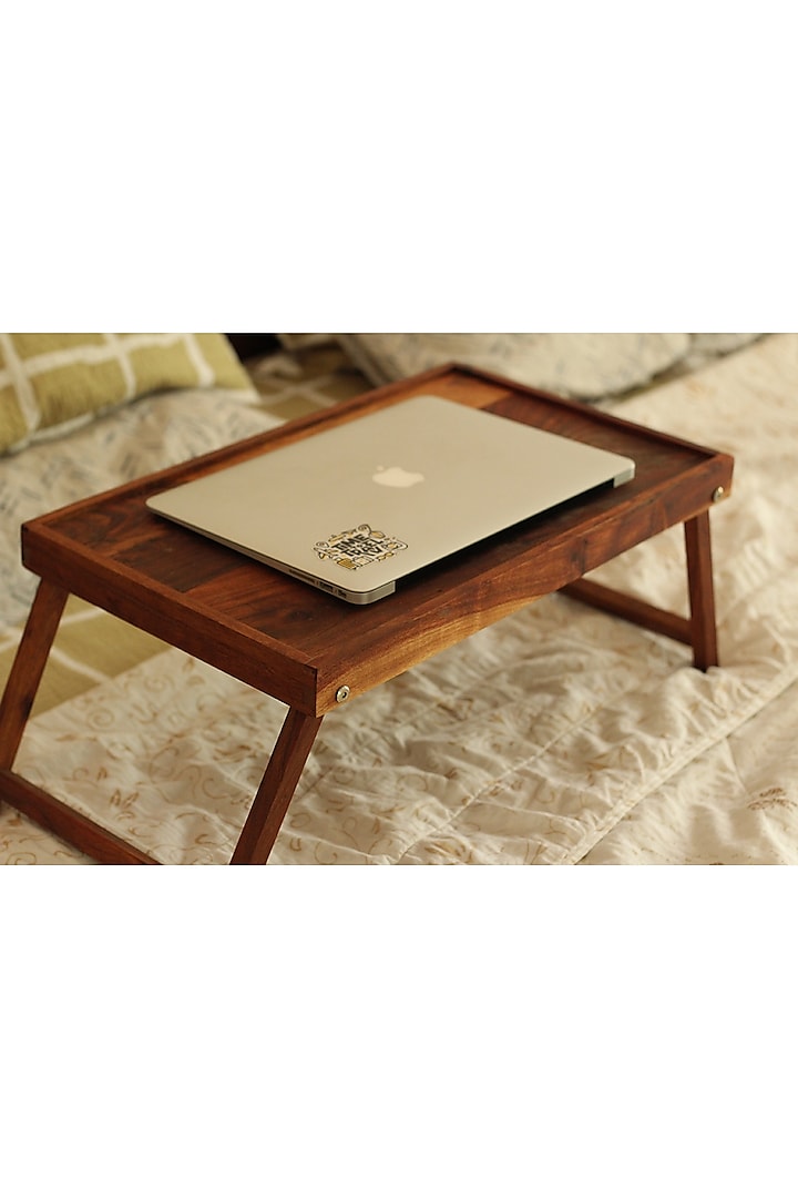 Brown Acacia Wood Foldable Portable Table by Wood Chop