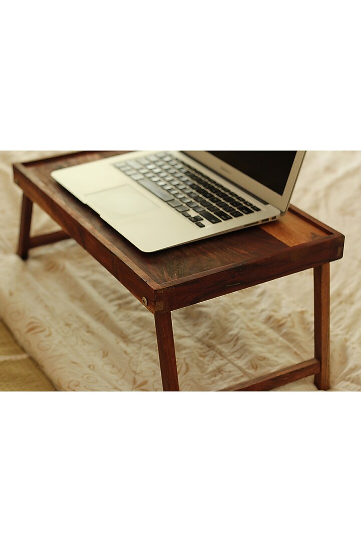 Brown Acacia Wood Foldable Portable Table by Wood Chop at Pernia's Pop Up Shop