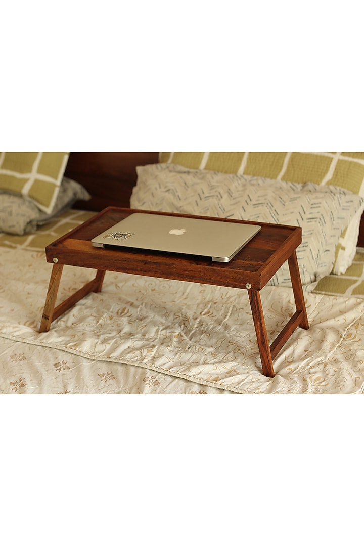 Brown Acacia Wood Foldable Portable Table by Wood Chop at Pernia's Pop Up Shop