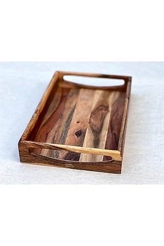 Brown Acacia Wood Serving Tray by Wood Chop