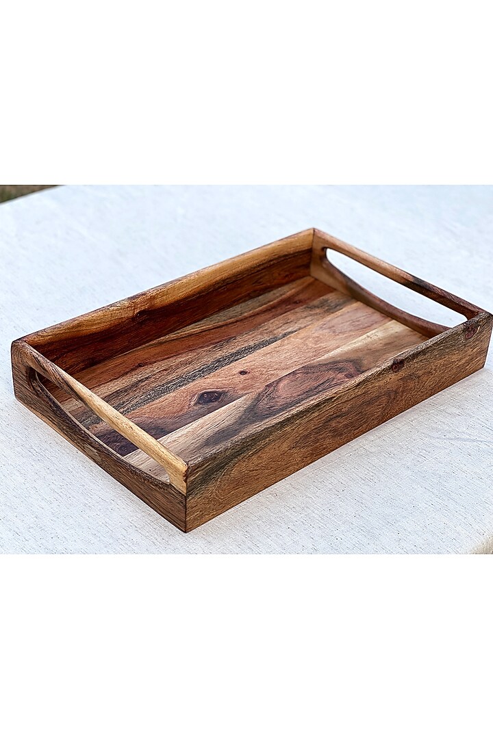 Brown Acacia Wood Serving Tray by Wood Chop at Pernia's Pop Up Shop