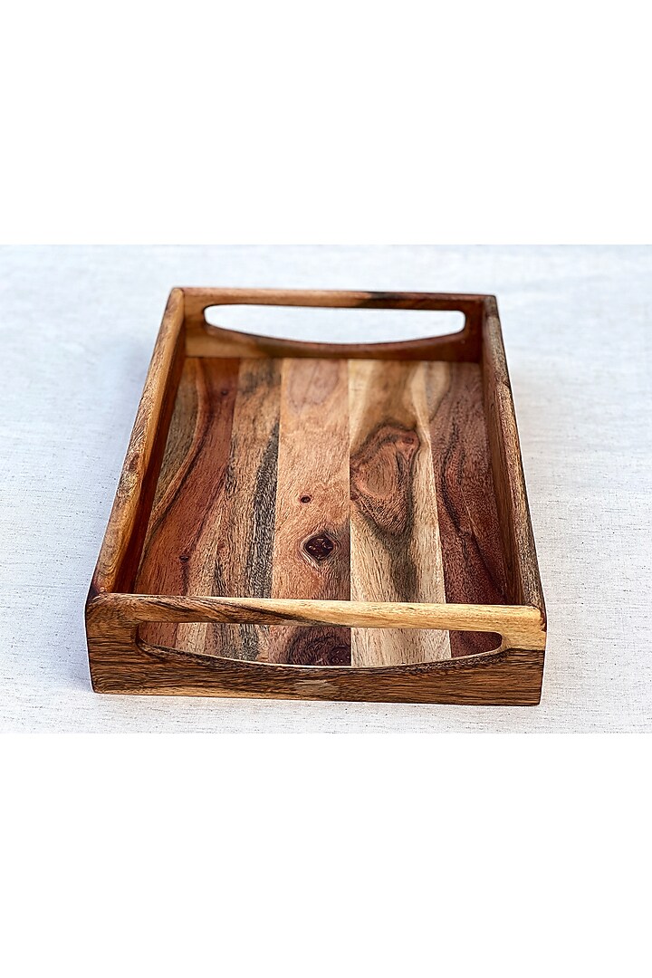 Brown Acacia Wood Serving Tray by Wood Chop at Pernia's Pop Up Shop