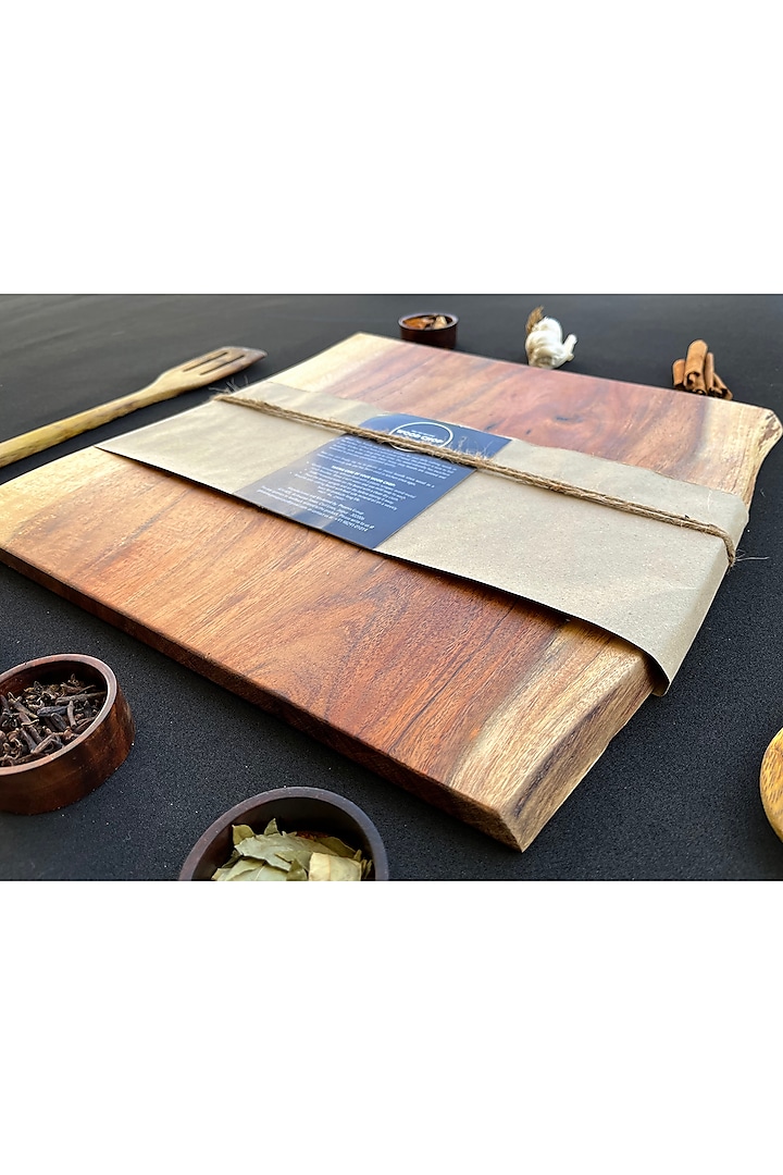 Brown Acacia Wood Hand Carved Cutting Board by Wood Chop