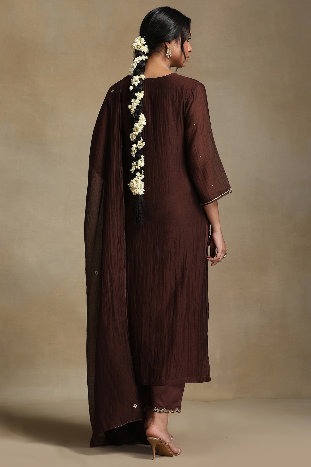 Pure Chanderi Embroidery Kurti - Blue