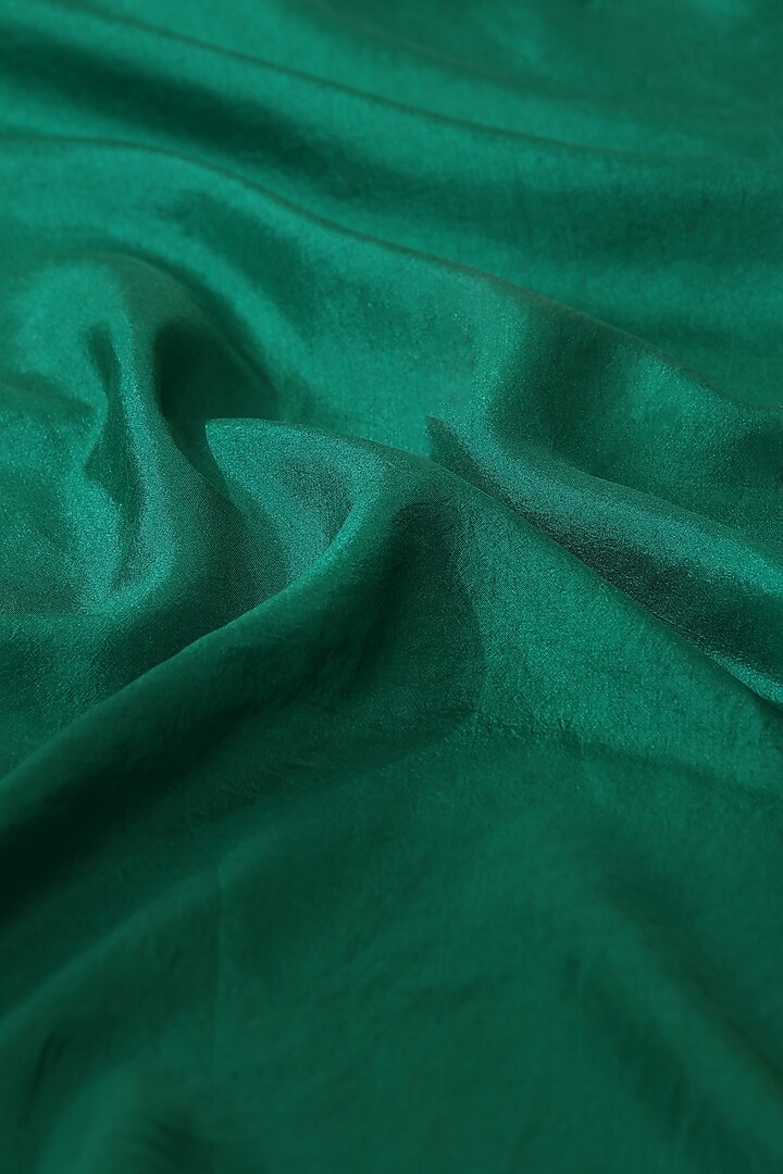 Green Pure Silk Handcrafted Party Wear Saree by Weaverstory at Pernia's Pop Up Shop