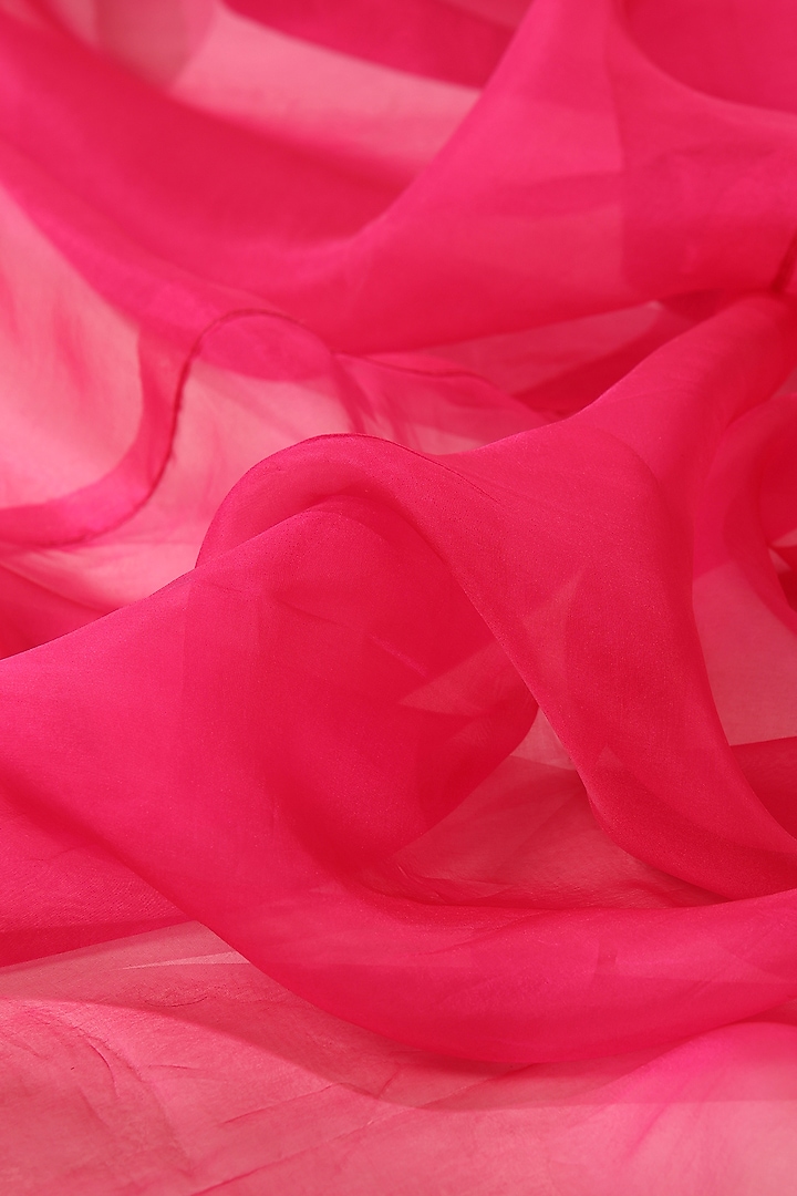 Magenta Pure Organza Handcrafted Party Wear Saree by Weaverstory at Pernia's Pop Up Shop