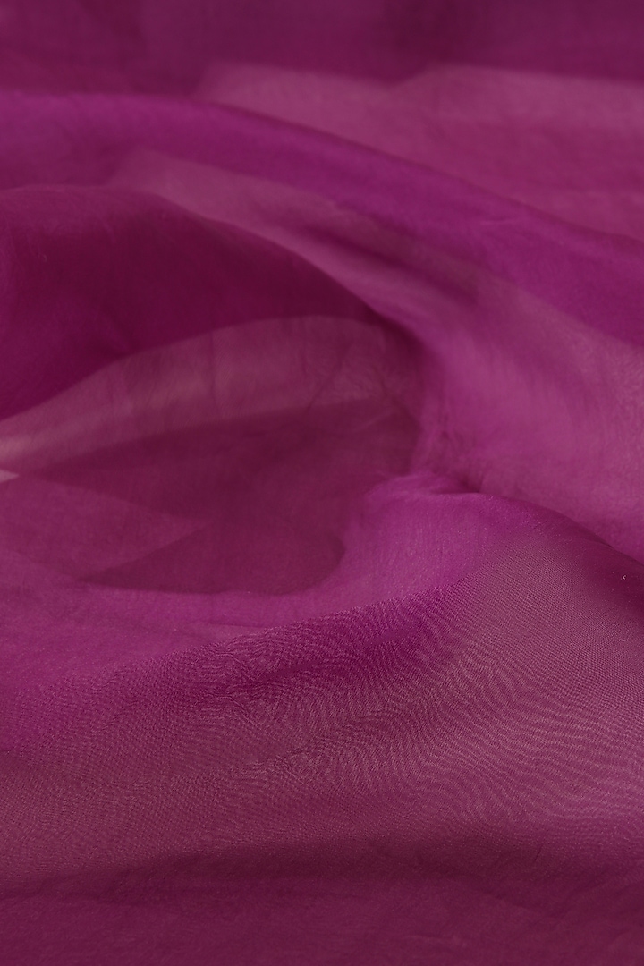 Purple Pure Organza Party Wear Saree by Weaverstory at Pernia's Pop Up Shop
