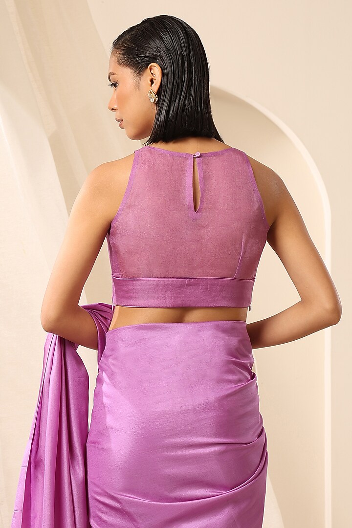 Lavender Pure Organza Blouse by Weaverstory at Pernia's Pop Up Shop