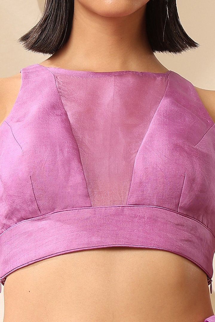Lavender Pure Organza Blouse by Weaverstory at Pernia's Pop Up Shop