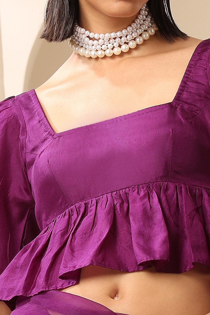 Purple Pure Silk Blouse by Weaverstory at Pernia's Pop Up Shop