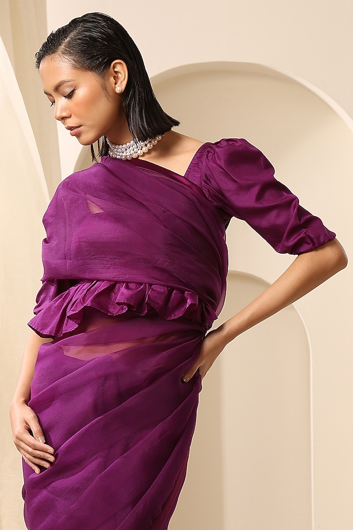 Purple Pure Silk Blouse by Weaverstory at Pernia's Pop Up Shop