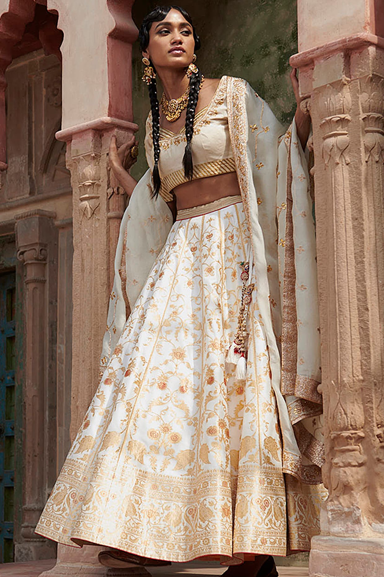 Banarasi Silk Zari Woven Lehenga Choli For Women