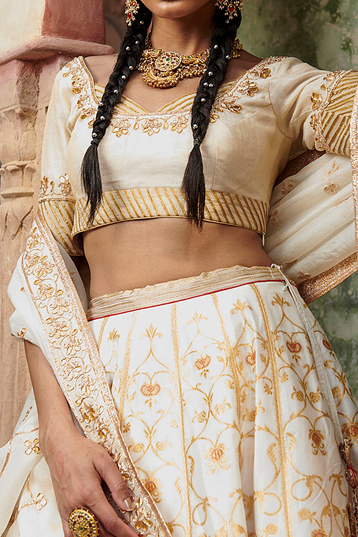 Designer White Lehenga Choli In Banarasi Silk and  Embroidery-manmohitfashion.com – ManMohit Fashion