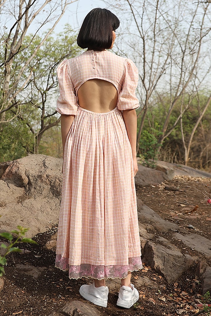 White Cotton Double Gauze Hand Block Printed Summer Dress by Weaverstory at Pernia's Pop Up Shop