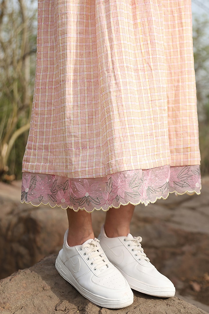 White Cotton Double Gauze Hand Block Printed Summer Dress by Weaverstory at Pernia's Pop Up Shop
