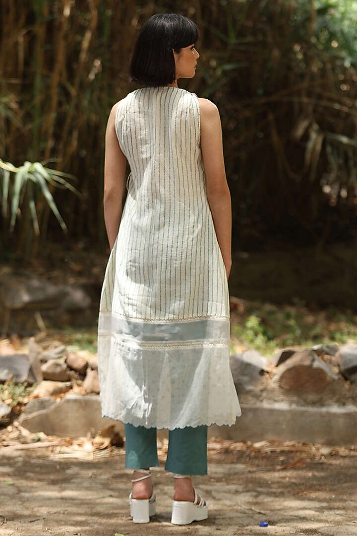 Turquoise Blue Cotton Co-Ord Set by Weaverstory at Pernia's Pop Up Shop