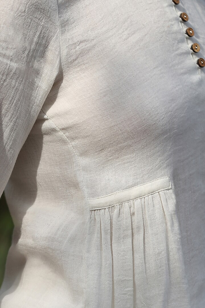 White Cotton Double Gauze Top by Weaverstory at Pernia's Pop Up Shop