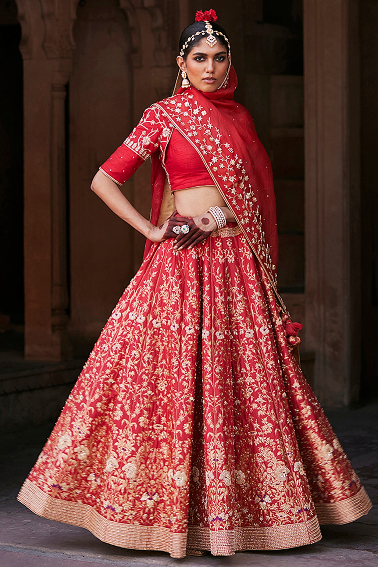 kikli 3 colour lehenga-set of 3 ( blouse, kalidar skirt & dupatta) – Naaz  By Noor