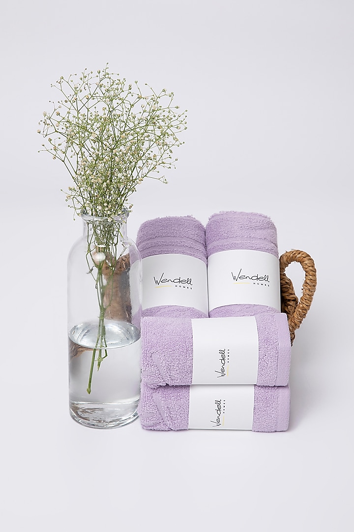 Ultra Soft Lilac Towel (Set of  2 Hand Towels+2 Face Towels) by Wendell Homes