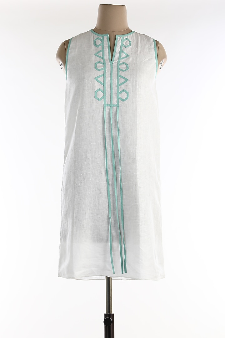 White Linen Vacation Dress by Wendell Rodricks at Pernia's Pop Up Shop