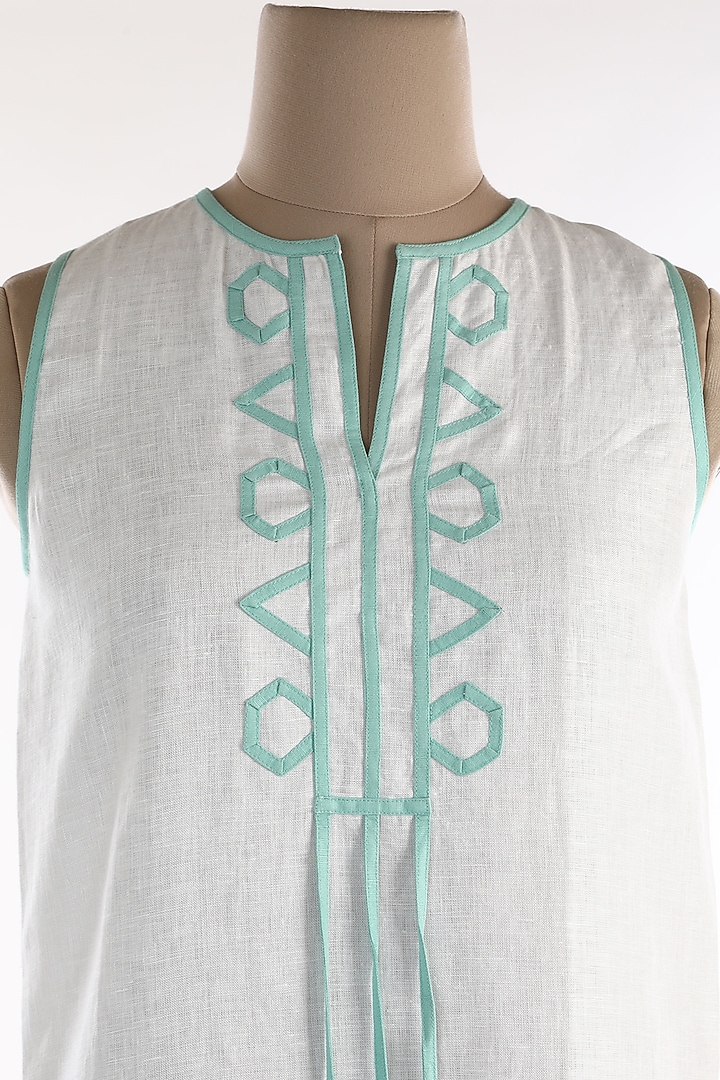 White Linen Vacation Dress by Wendell Rodricks at Pernia's Pop Up Shop