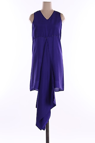 Purple Asymmetric Tunic by Wendell Rodricks