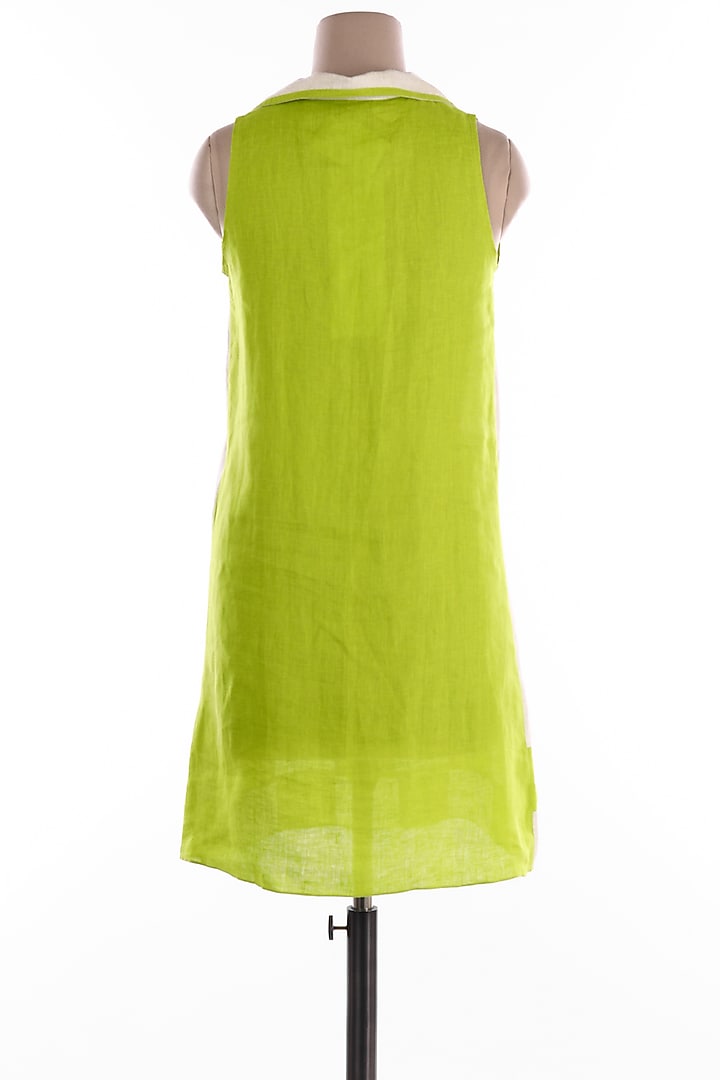 White & Green Checkered Tunic by Wendell Rodricks at Pernia's Pop Up Shop