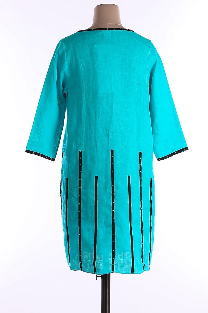 Sky Blue Linen Tunic by Wendell Rodricks at Pernia's Pop Up Shop