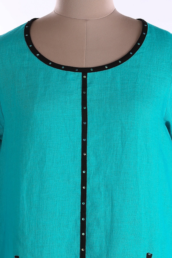 Sky Blue Linen Tunic by Wendell Rodricks at Pernia's Pop Up Shop