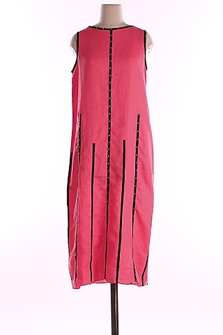 Pink Linen Dress by Wendell Rodricks
