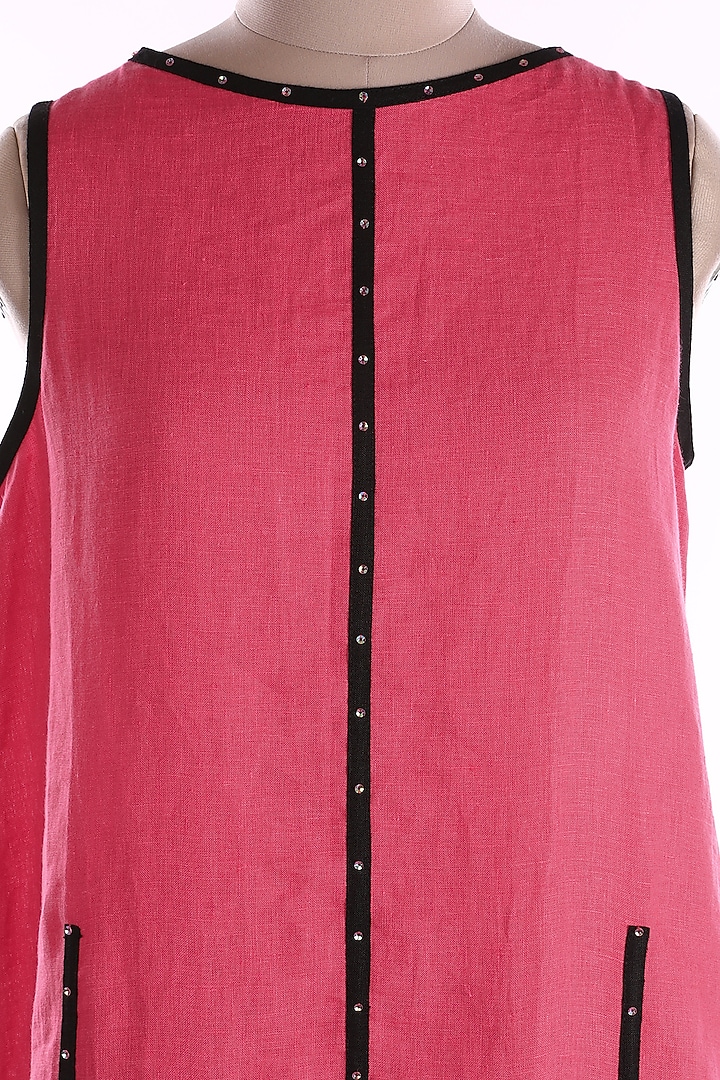 Pink Linen Vacation Dress by Wendell Rodricks at Pernia's Pop Up Shop