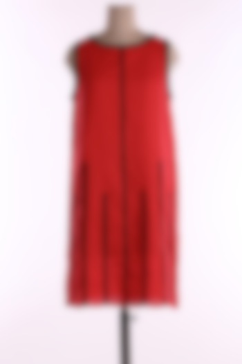 Red Linen Tunic by Wendell Rodricks at Pernia's Pop Up Shop