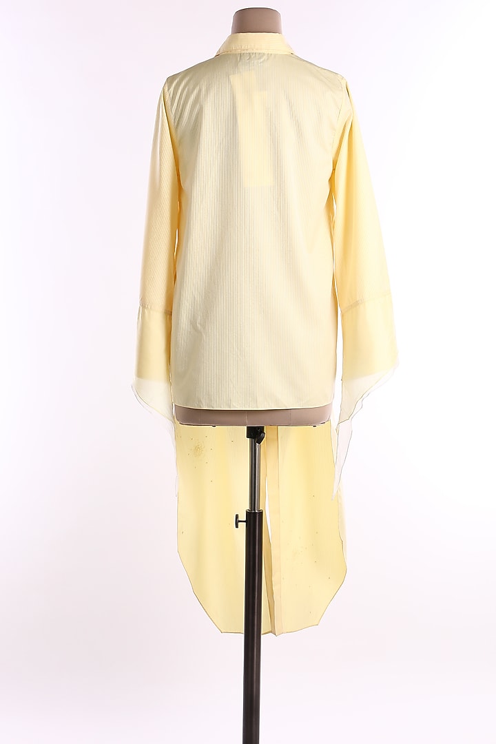 Yellow Linen Long Shirt by Wendell Rodricks at Pernia's Pop Up Shop