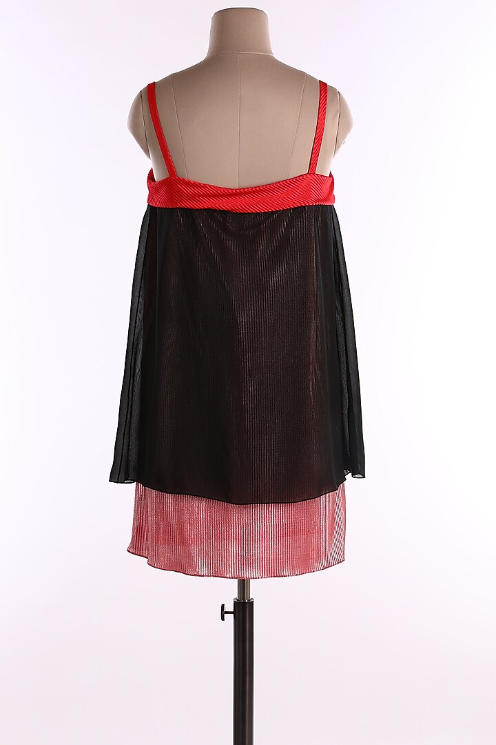 Black & Red Linen Tunic by Wendell Rodricks at Pernia's Pop Up Shop