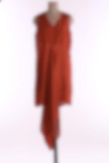 Red Linen Dress by Wendell Rodricks