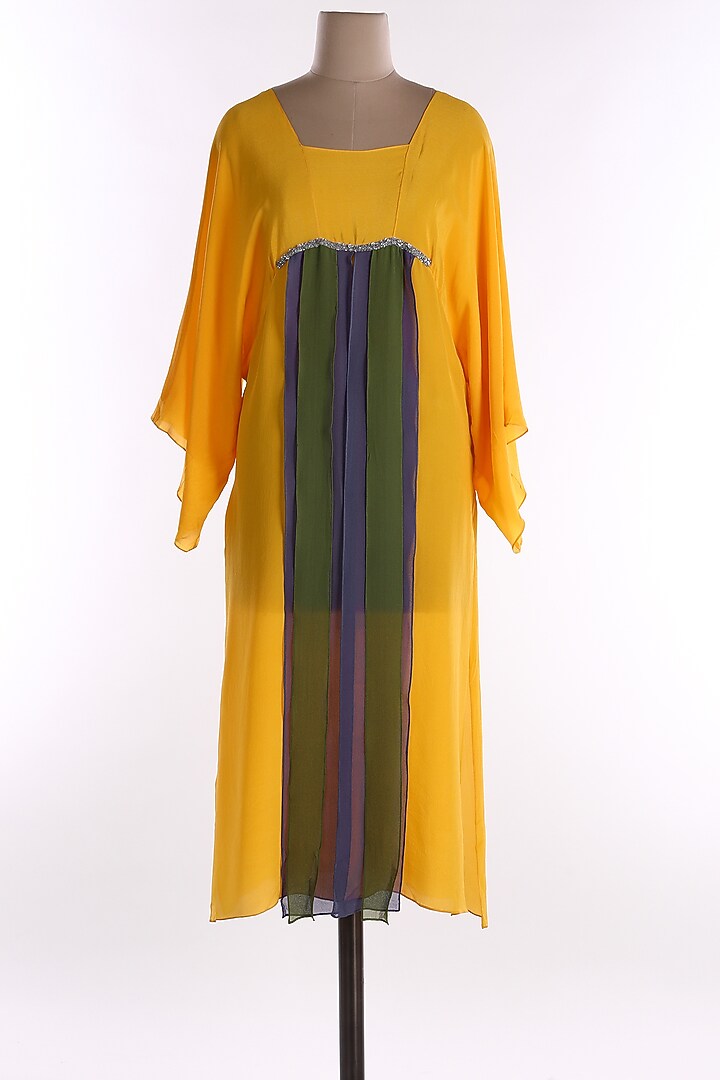Yellow Flared Summer Dress by Wendell Rodricks at Pernia's Pop Up Shop