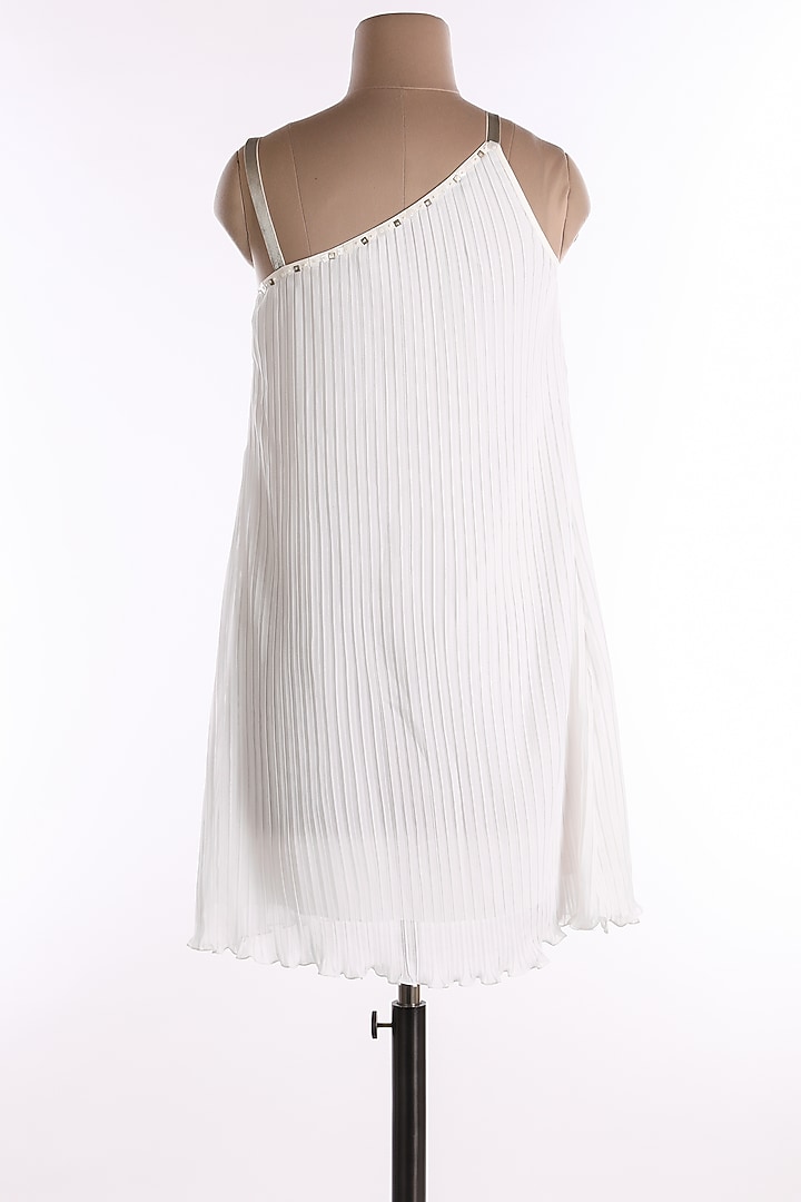 White One Shoulder Summer Dress by Wendell Rodricks at Pernia's Pop Up Shop