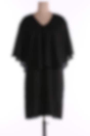 Black V-Neck Summer Dress by Wendell Rodricks at Pernia's Pop Up Shop