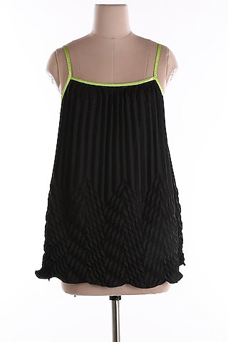 Black Sleeveless Tunic by Wendell Rodricks