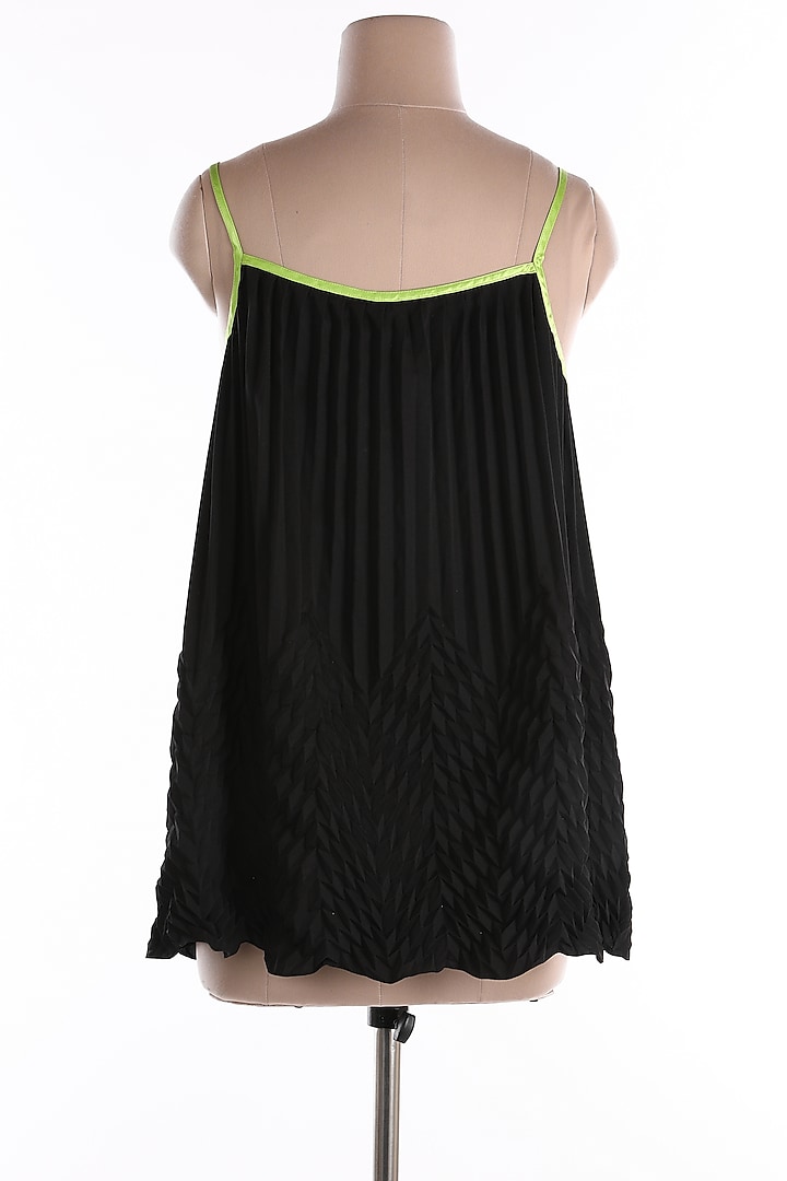 Black Sleeveless Tunic by Wendell Rodricks at Pernia's Pop Up Shop