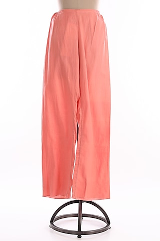 Peach Linen Pants by Wendell Rodricks