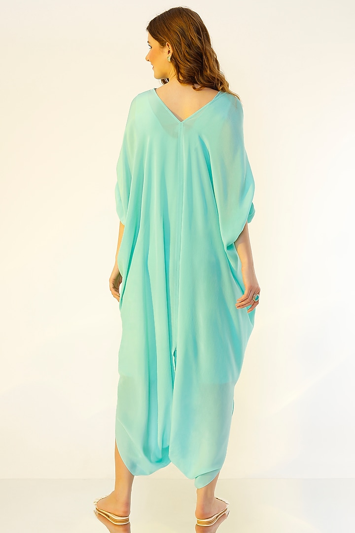 Sea-Green Pleated Kaftan by Wendell Rodricks at Pernia's Pop Up Shop