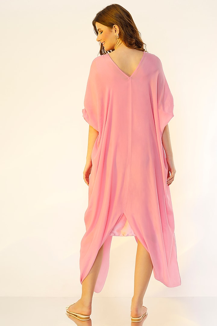 Pink Pleated Kaftan by Wendell Rodricks at Pernia's Pop Up Shop