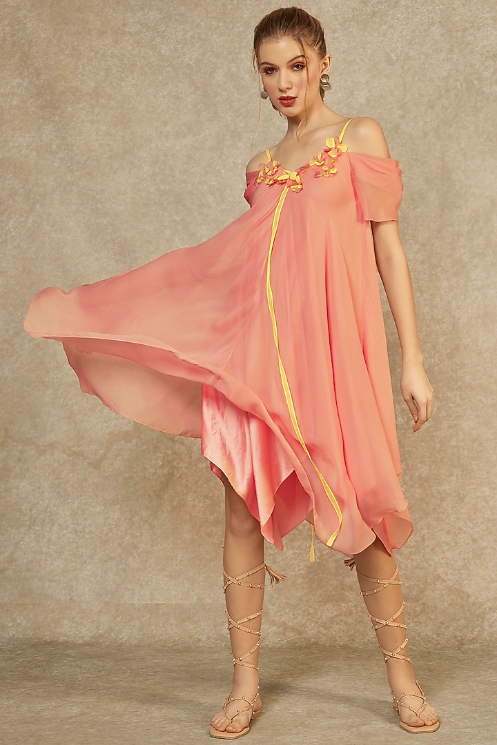 Cherry Blossom Hanky Hem Irish Yellow Tape Summer Dress by Wendell Rodricks at Pernia's Pop Up Shop