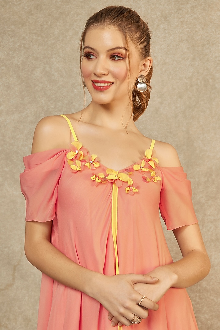 Cherry Blossom Hanky Hem Irish Yellow Tape Summer Dress by Wendell Rodricks at Pernia's Pop Up Shop