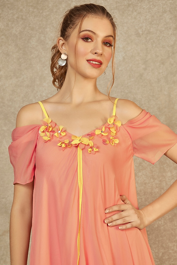 Cherry Blossom Hanky Hem Irish Yellow Tape Summer Dress by Wendell Rodricks at Pernia's Pop Up Shop